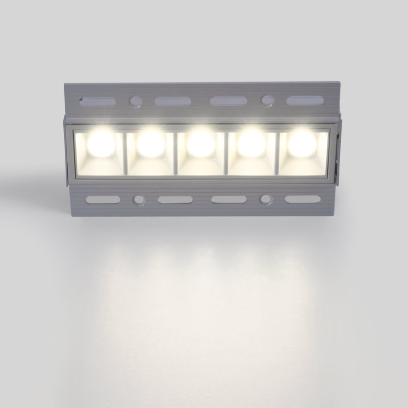 Recessed/trimless linear LED spotlight for plasterboard - 12W - UGR18 - CRI90 - White