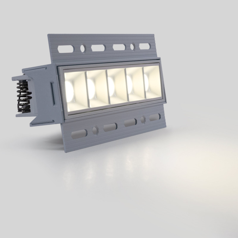 Recessed/trimless linear LED spotlight for plasterboard - 12W - UGR18 - CRI90 - White