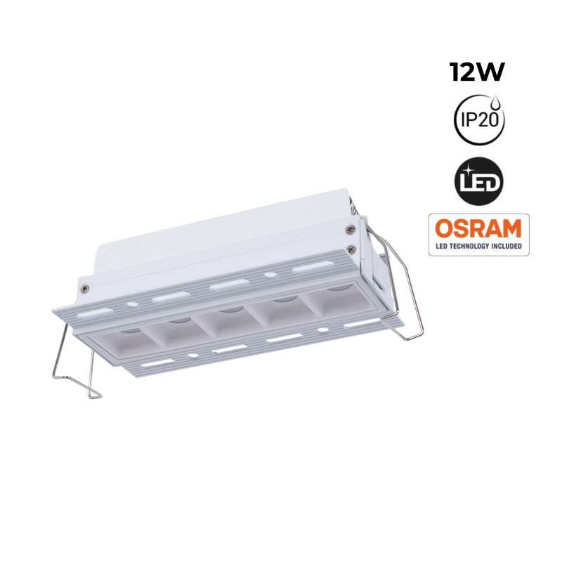 Recessed/trimless linear LED spotlight for plasterboard - 12W - UGR18 - CRI90 - White