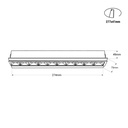 Recessed/Trimless linear LED spotlight for plasterboard - 20W - UGR18 - CRI90 - White
