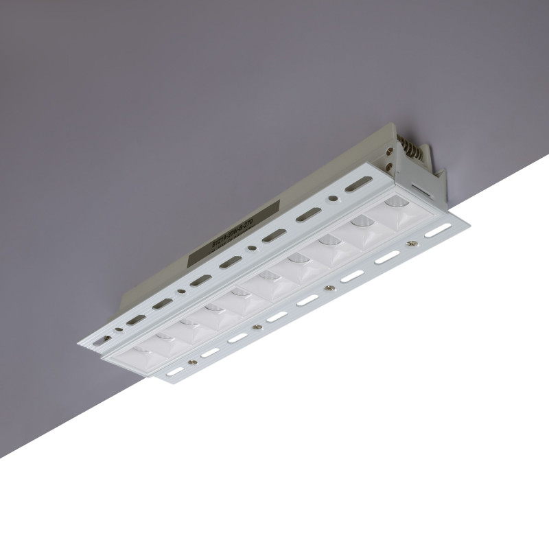Recessed/Trimless linear LED spotlight for plasterboard - 20W - UGR18 - CRI90 - White