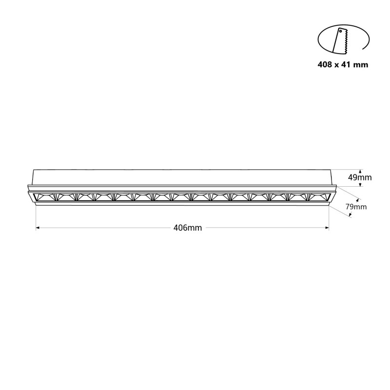 Recessed/trimless linear LED spotlight for plasterboard - 30W - UGR18 - CRI90 - White