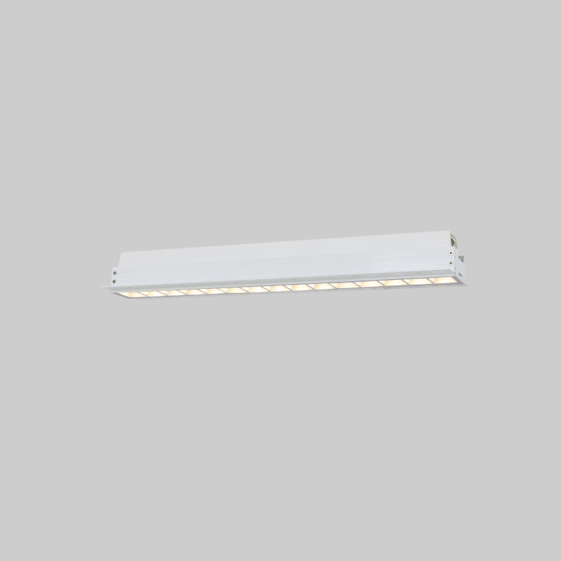 Recessed/trimless linear LED spotlight for plasterboard - 30W - UGR18 - CRI90 - White