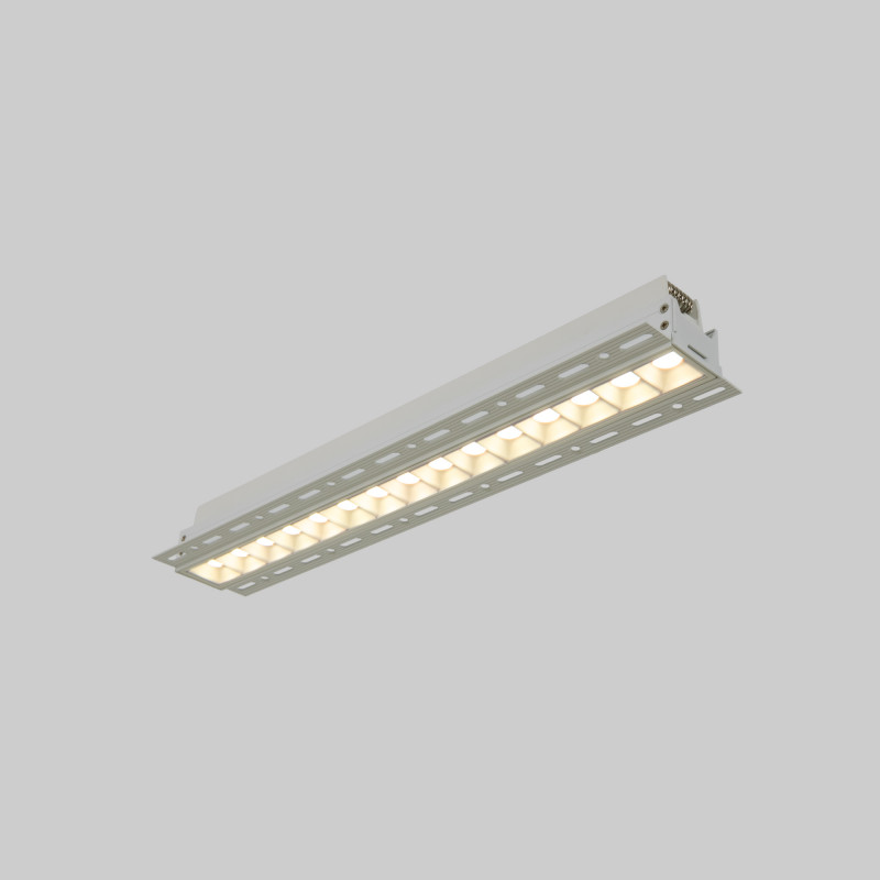 Recessed/trimless linear LED spotlight for plasterboard - 30W - UGR18 - CRI90 - White