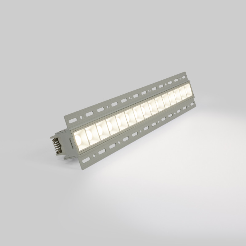 Recessed/trimless linear LED spotlight for plasterboard - 30W - UGR18 - CRI90 - White