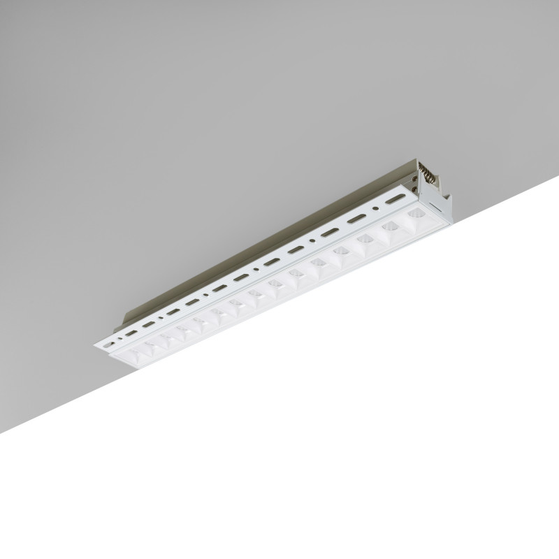 Recessed/trimless linear LED spotlight for plasterboard - 30W - UGR18 - CRI90 - White