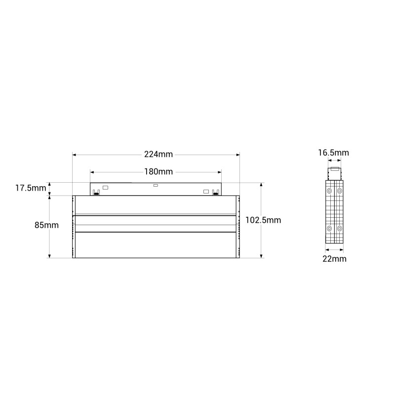 Adjustable linear track light - CCT - 10W - UGR18 - Mi Light - White