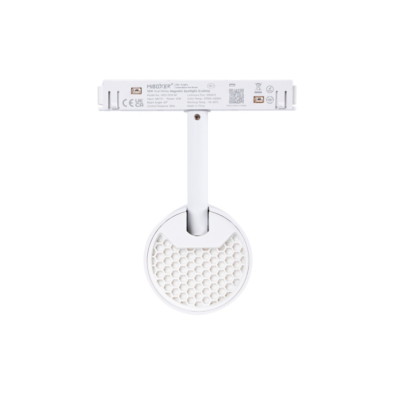 Magnetic track CCT LED spotlight - 48V - 12W - Mi Light - White