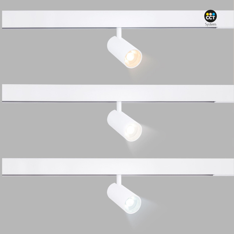 Magnetic track CCT LED spotlight - 48V - 12W - Mi Light - White