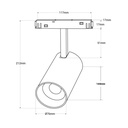 Magnetic track CCT LED spotlight - 48V - 25W - Mi Light - White