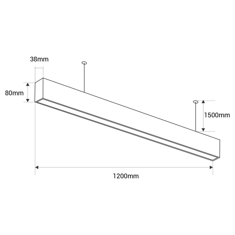 Pendant/Surface Mounted LED Linear light - 36W - Slim - 120cm - 2500lm