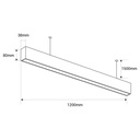 Pendant/Surface Mounted LED Linear light - 36W - Slim - 120cm - 2500lm