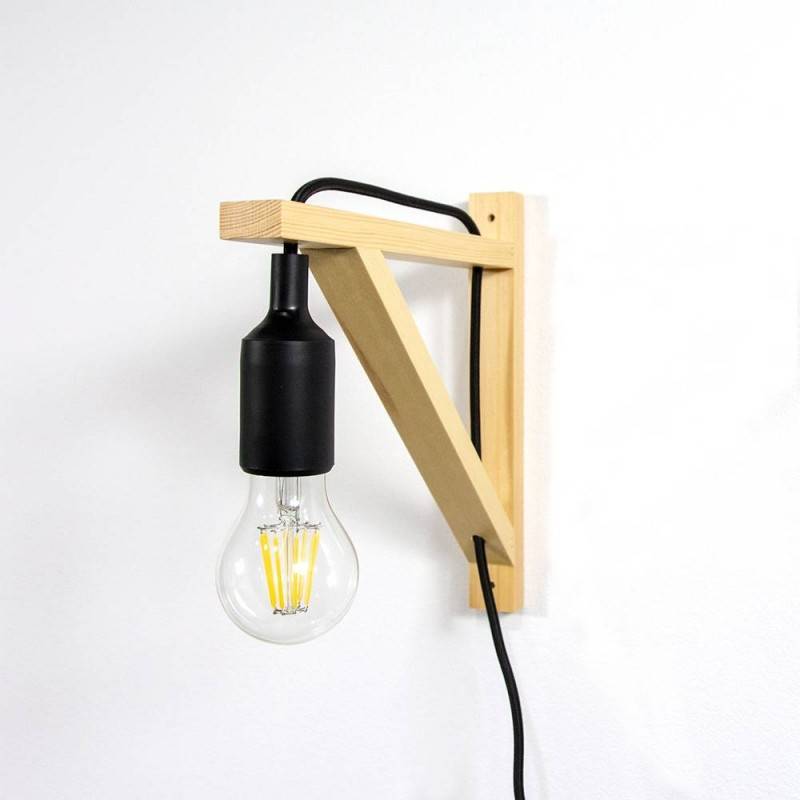 Nordic wall lamp "YOJO" -Wooden frame and silicone pendant lamp