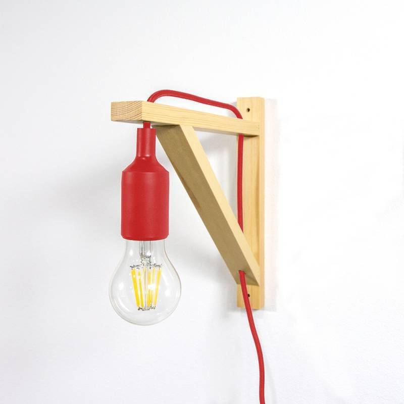 Nordic wall lamp "YOJO" -Wooden frame and silicone pendant lamp