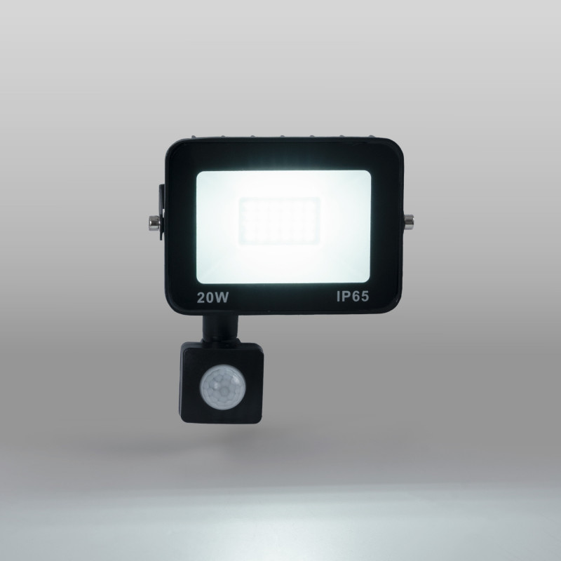 Outdoor LED floodlight with PIR motion sensor - 20W - IP65