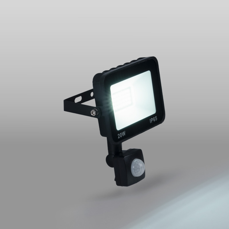 Outdoor LED floodlight with PIR motion sensor - 20W - IP65