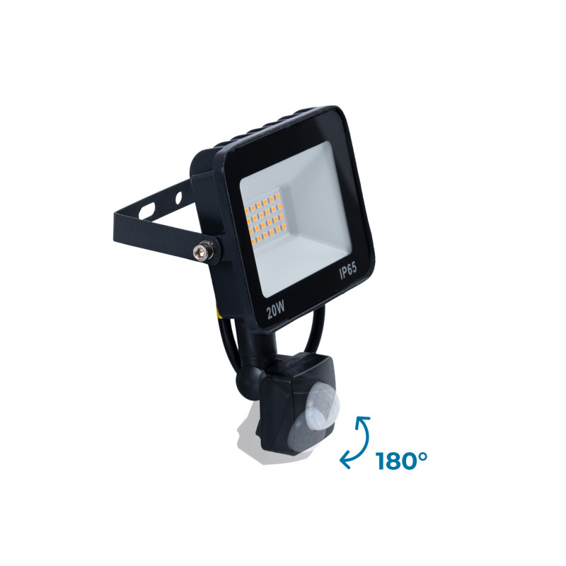 Outdoor LED floodlight with PIR motion sensor - 20W - IP65