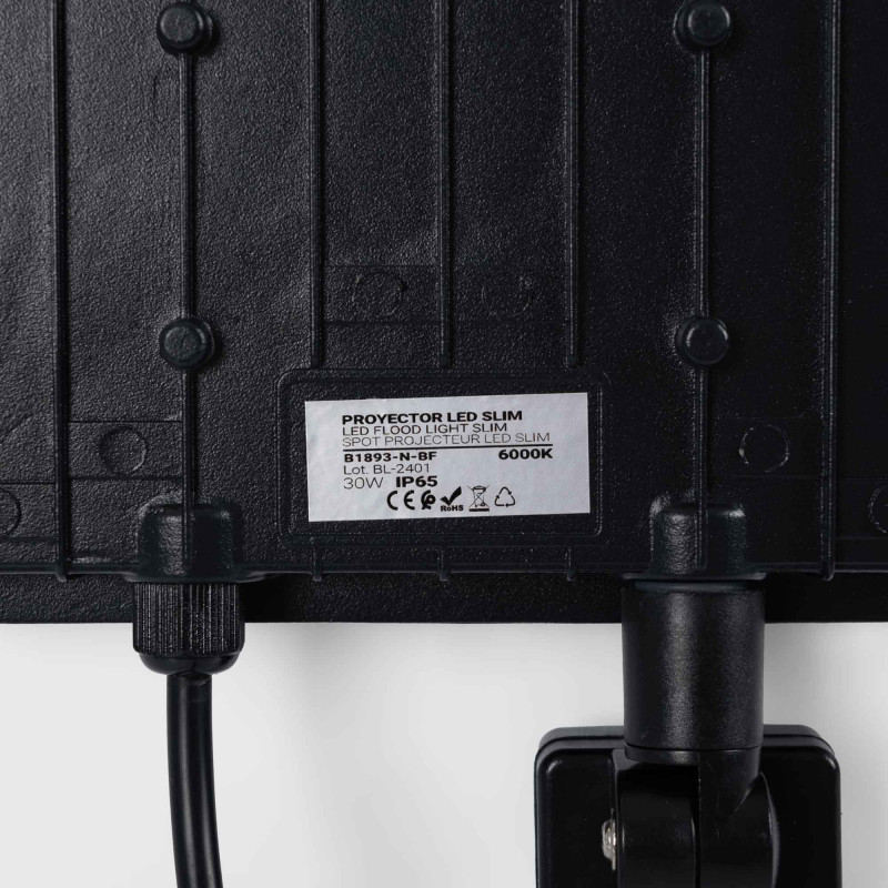 Outdoor LED floodlight with PIR motion sensor - 30W - IP65 - 6000K
