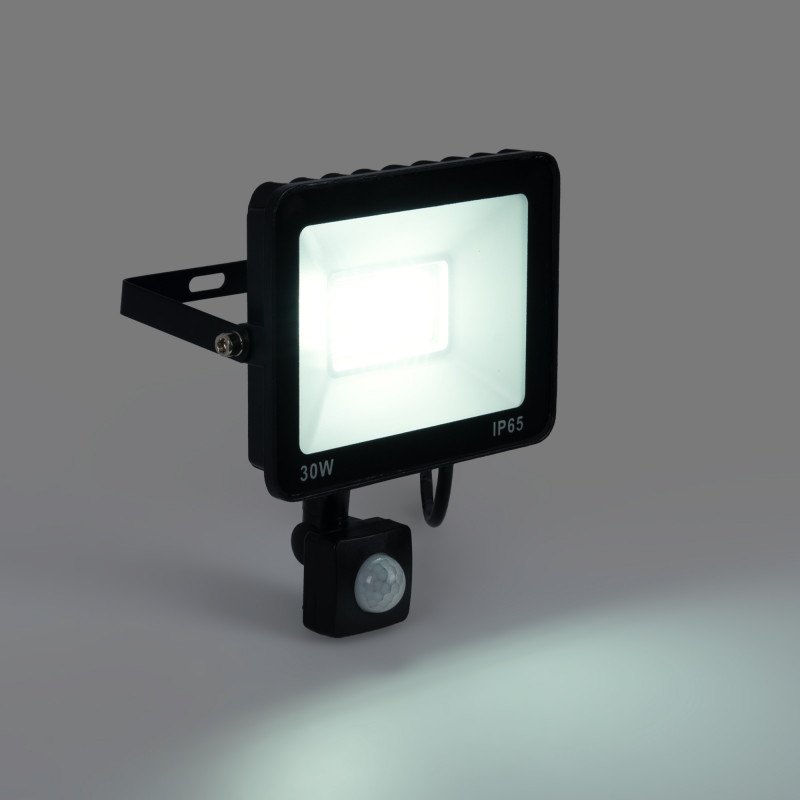 Outdoor LED floodlight with PIR motion sensor - 30W - IP65 - 6000K