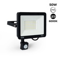 Outdoor LED floodlight with PIR motion sensor - 50W - IP65 - 6000K