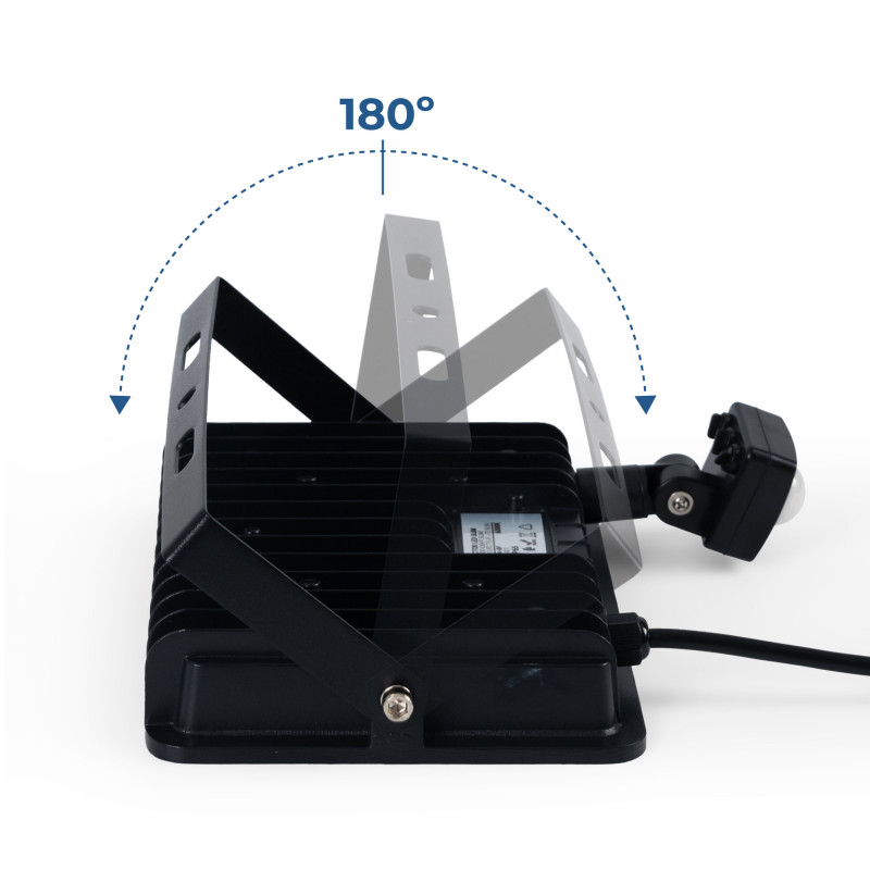 Outdoor LED floodlight with PIR motion sensor - 50W - IP65 - 6000K