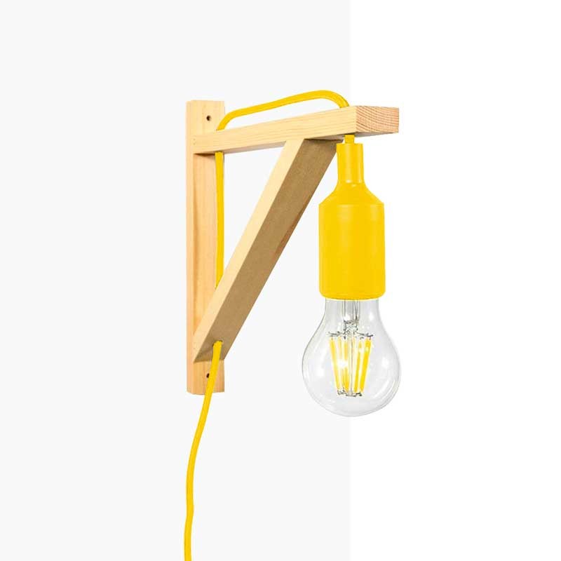 Nordic wall lamp "YOJO" -Wooden frame and silicone pendant lamp