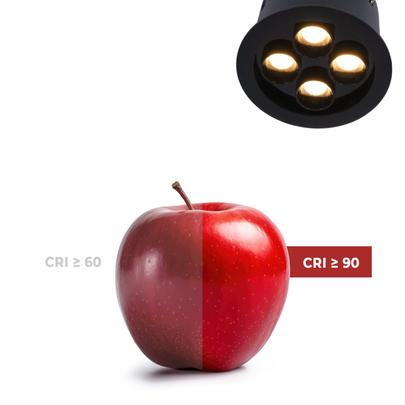 Recessed round LED downlight - 8W - Osram Chip - UGR18 - Cutout Ø 58mm - Black