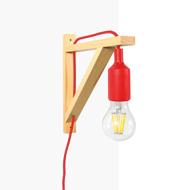 Nordic wall lamp "YOJO" -Wooden frame and silicone pendant lamp