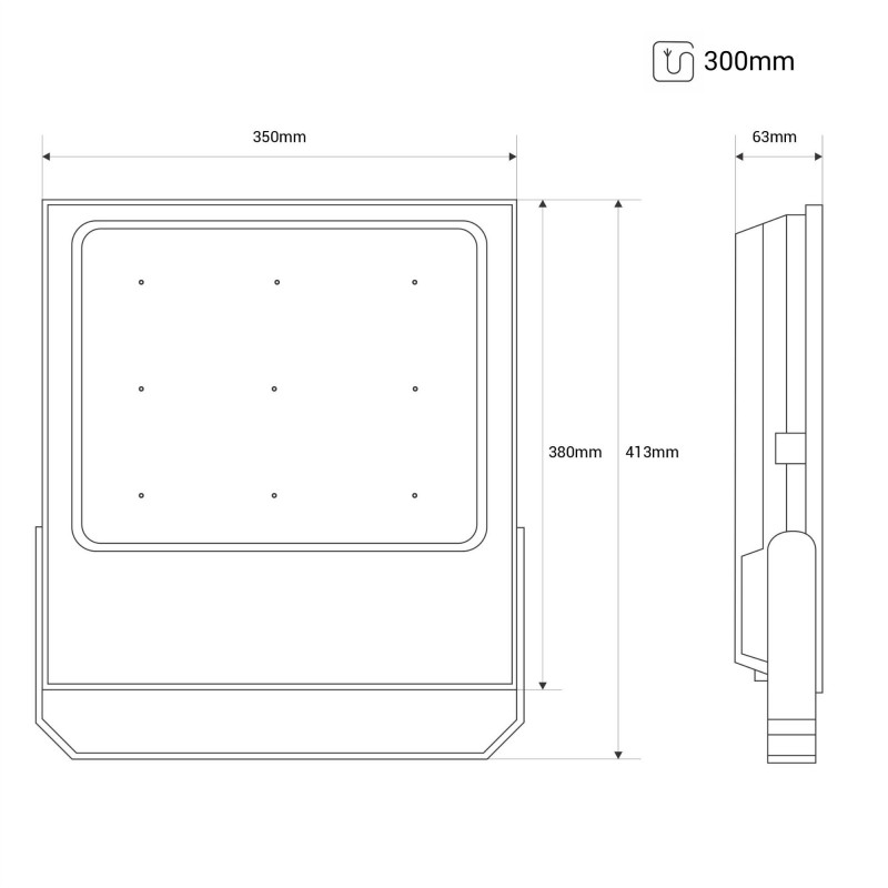 Outdoor LED floodlight - 200W CCT - "PRO" Series - 110lm/W - IP66