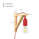 Nordic wall lamp "YOJO" -Wooden frame and silicone pendant lamp