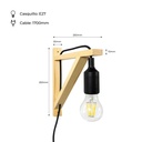 Nordic wall lamp "YOJO" -Wooden frame and silicone pendant lamp
