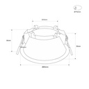 Round recessed downlight ring - Low UGR - Cutout Ø75mm