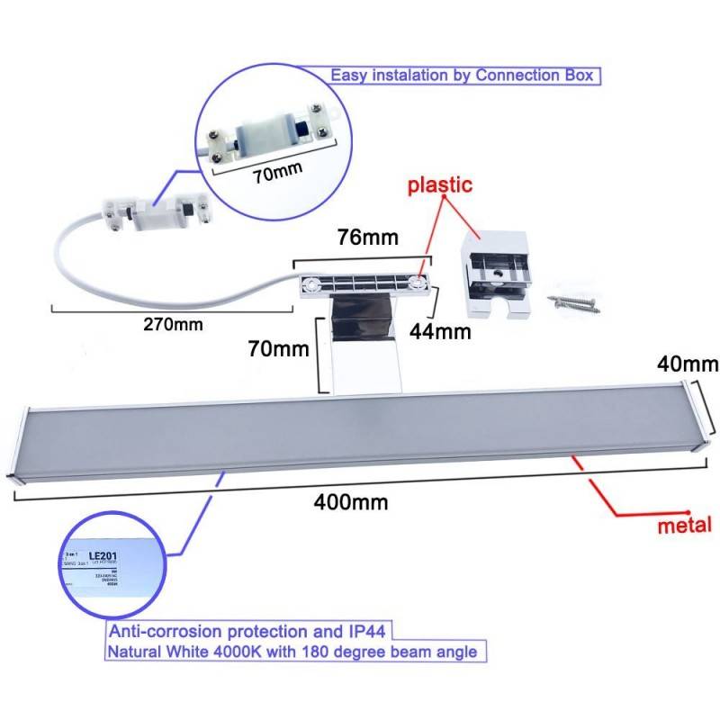 Bathroom mirror wall light LED 8W 40cm