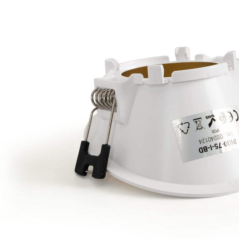 Round asymmetrical recessed downlight ring - Low UGR - Cutout Ø75mm