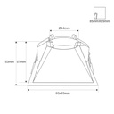 Square recessed downlight ring - Low UGR - Cutout 85 x 85mm