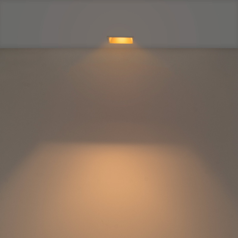 Asymmetrical square recessed downlight ring - Low UGR - Cutout 85 x 85mm