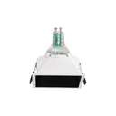 Asymmetrical square recessed downlight ring - Low UGR - Cutout 85 x 85mm