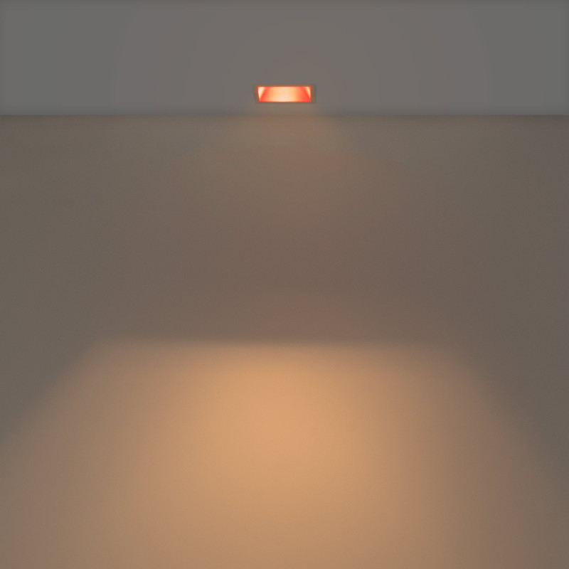 Asymmetrical square recessed downlight ring - Low UGR - Cutout 75x75mm
