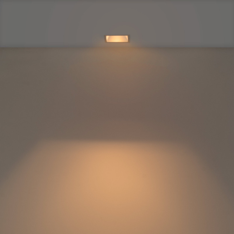 Asymmetrical square recessed downlight ring - Low UGR - Cutout 75x75mm