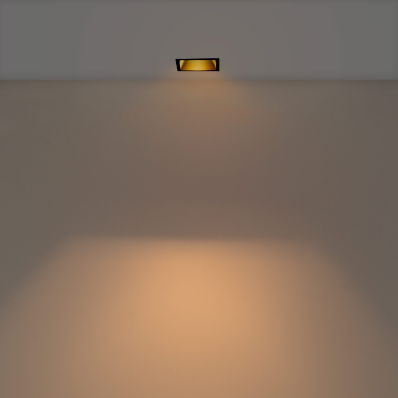 Asymmetrical square recessed downlight ring - Low UGR - Cutout 75x75mm