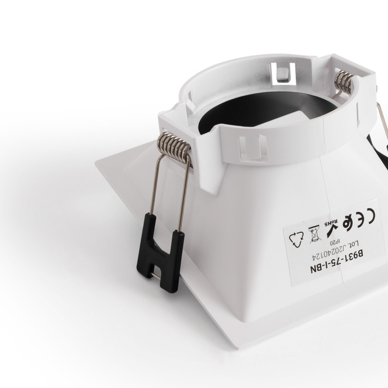 Asymmetrical square recessed downlight ring - Low UGR - Cutout 75x75mm