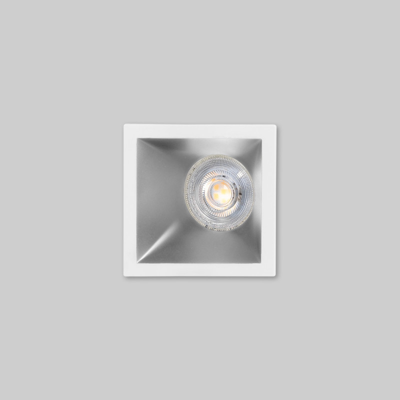 Asymmetrical square recessed downlight ring - Low UGR - Cutout 75x75mm