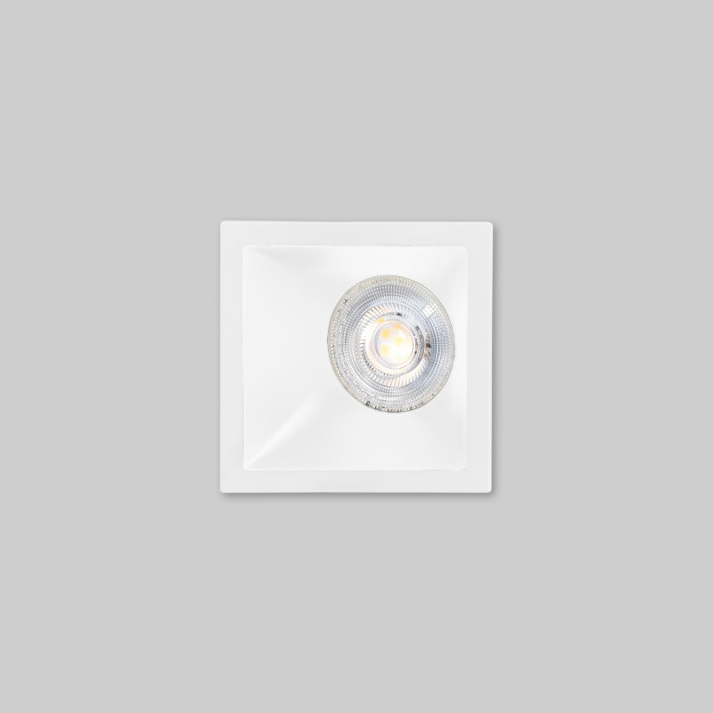 Asymmetrical square recessed downlight ring - Low UGR - Cutout 75x75mm