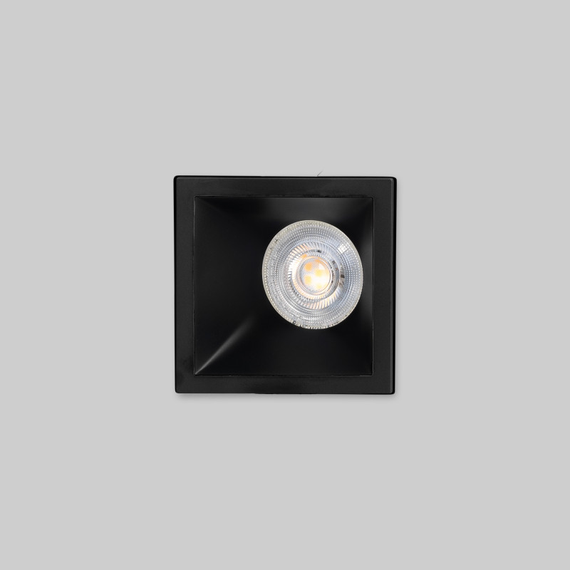 Asymmetrical square recessed downlight ring - Low UGR - Cutout 75x75mm