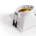 Asymmetrical square recessed downlight ring - Low UGR - Cutout 75x75mm