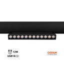 Adjustable linear spotlight for magnetic track 48V- 12W - 2800K - OSRAM Chip - UGR18 - White