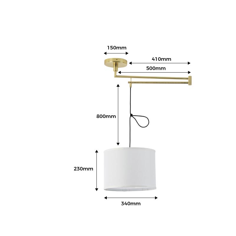 Neck" Articulated Ceiling Pendant Light E27 with Swivel Arm