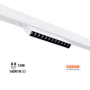 Adjustable linear spotlight for magnetic track 48V- 12W - 2800K - OSRAM Chip - UGR18 - White