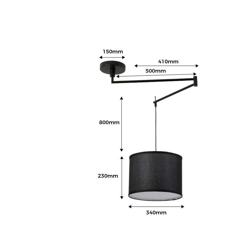 Neck" Articulated Ceiling Pendant Light E27 with Swivel Arm