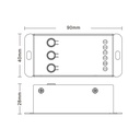 RGB Controller - 12-24V DC - 3 channels - RF 2.4GHz and button control - Skydance
